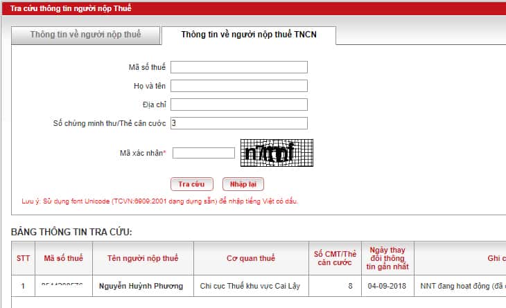 Tra cứu mã số thuế trên trang thuế Việt Nam