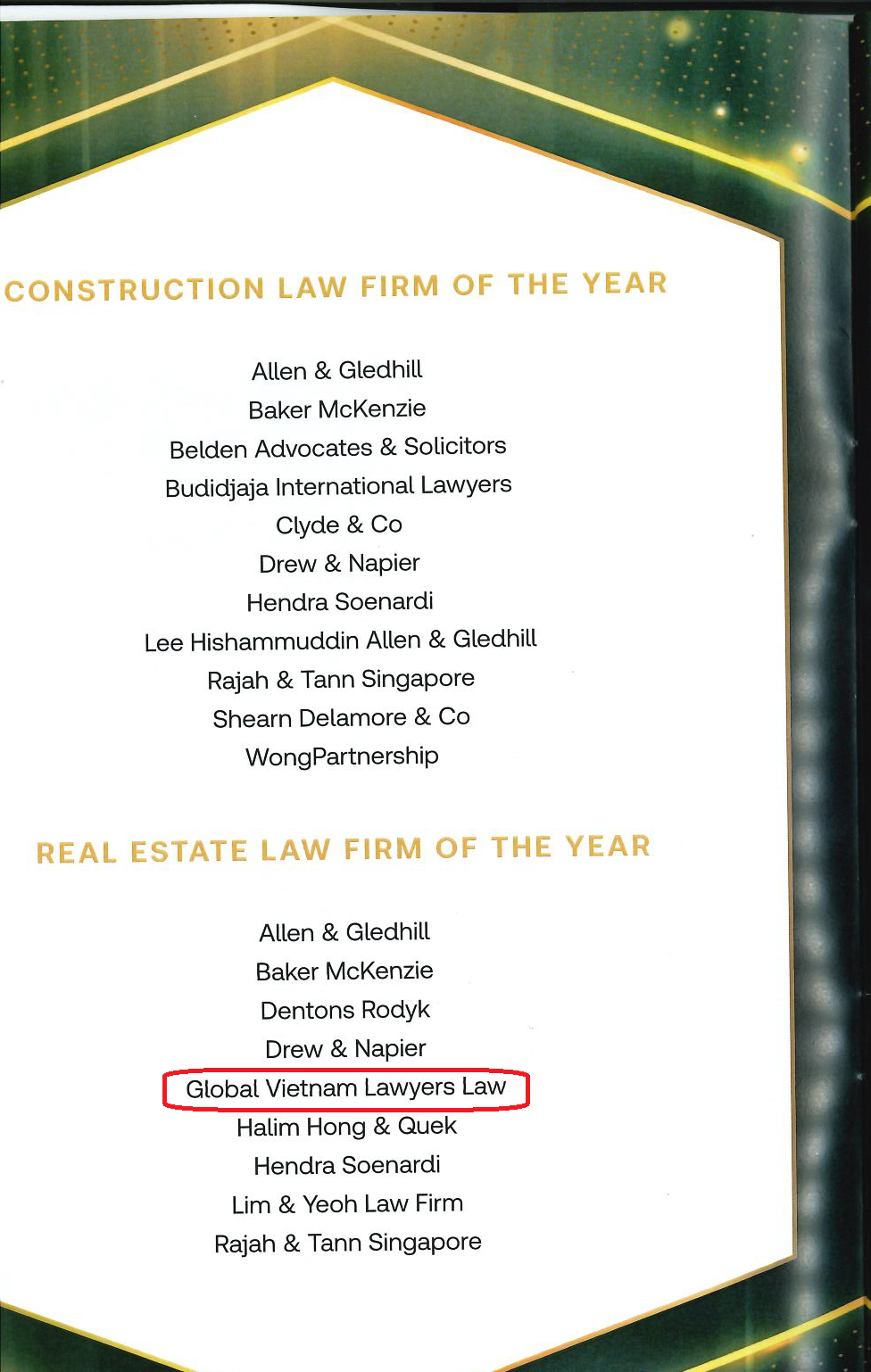 Real Estate Law Firm of The Year