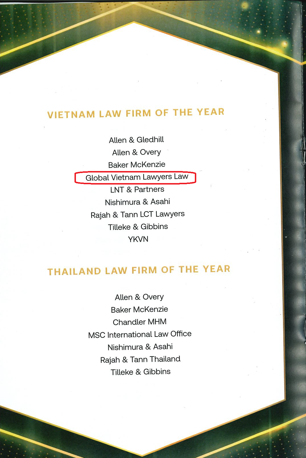 Vietnam Law Firm of The Year