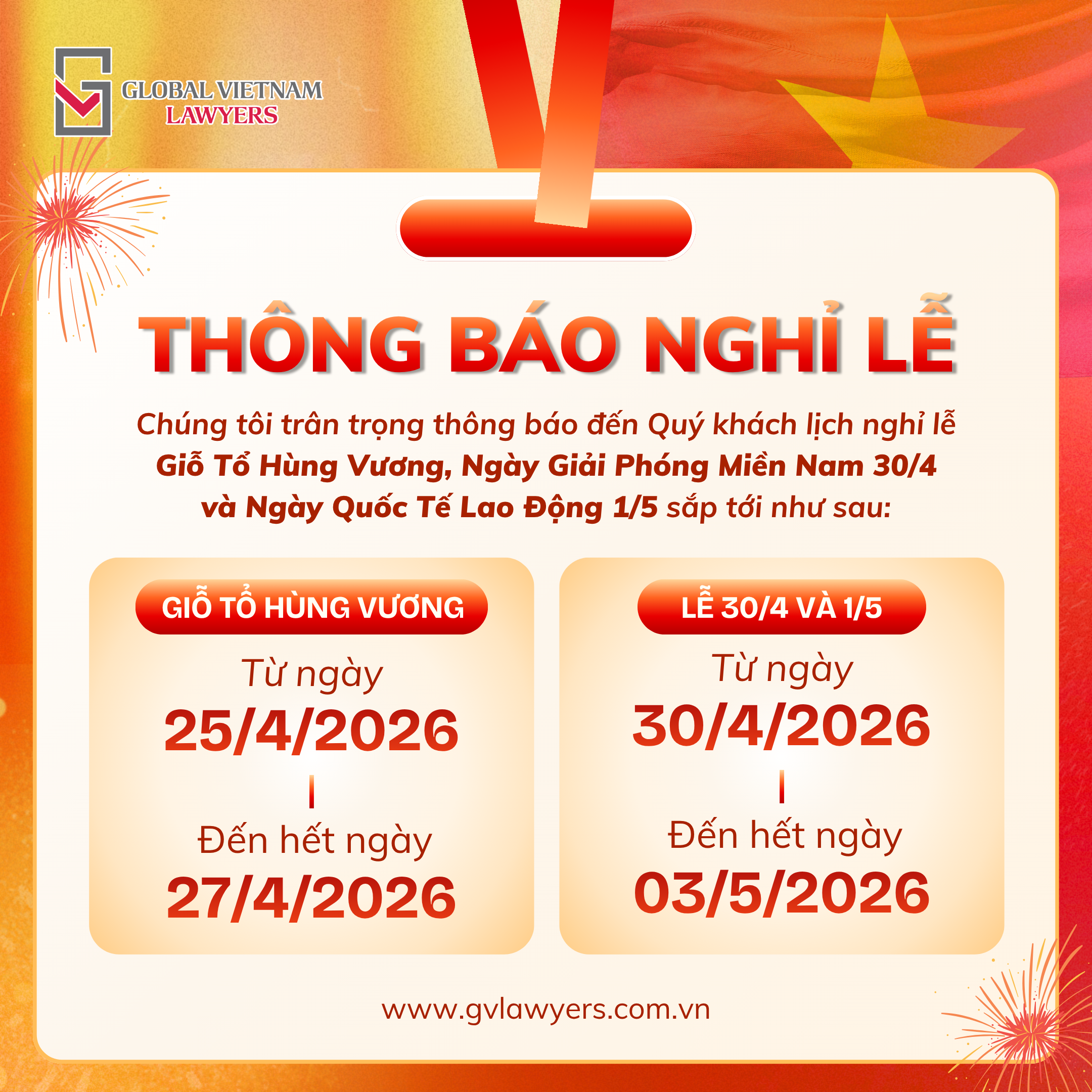 Holiday Notice 30.4 1.5 VN