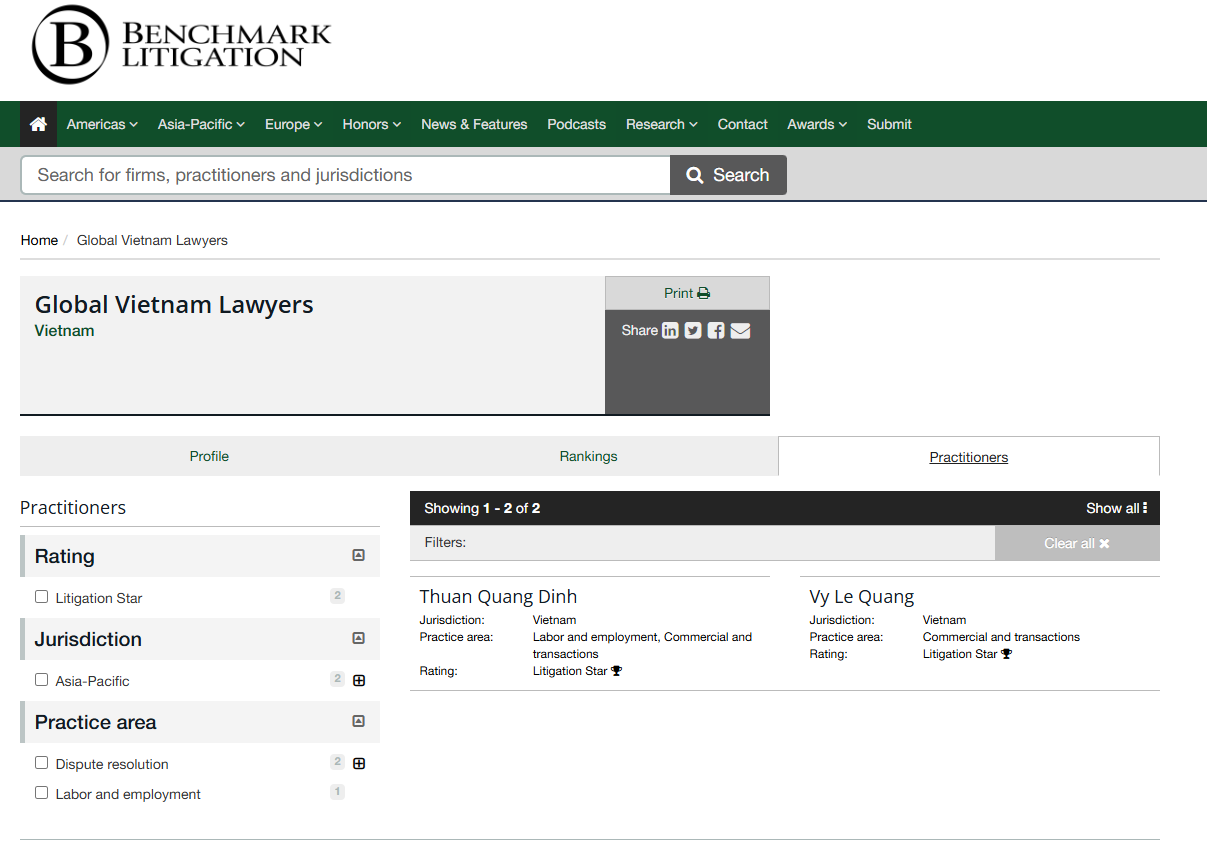 Benchmark Litigation Asia-Pacific 2026 Rankings Screenshot 2026 05 08 145115
