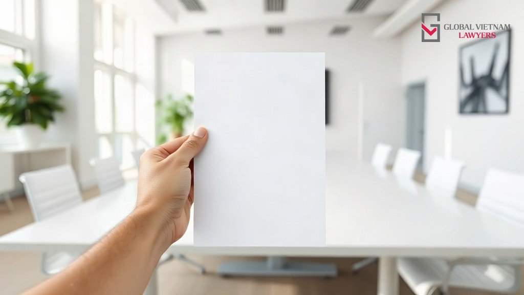 Bàn tay đặt biên bản sự cố để trống trên bàn họp khi doanh nghiệp xử lý rò rỉ dữ liệu