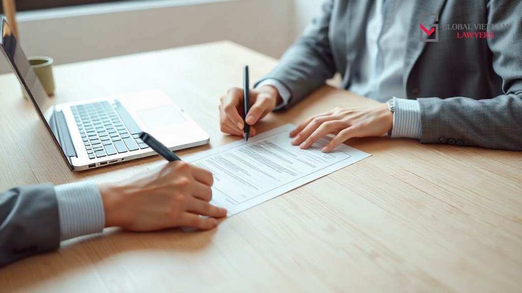 Hai bên ký hợp đồng mua bán điện tại bàn họp, chỉ thấy bàn tay và tài liệu
