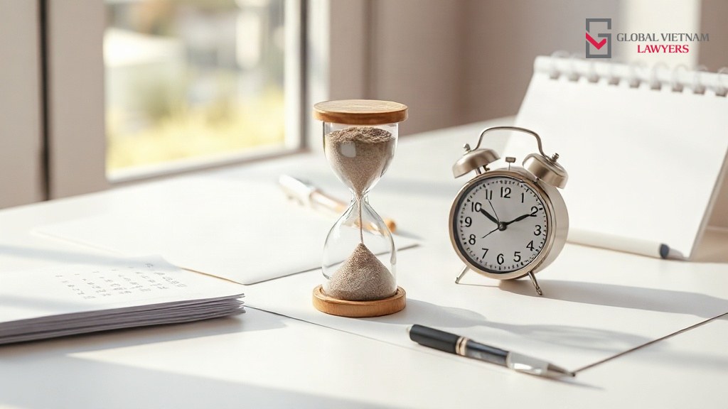 Đồng hồ cát và đồng hồ báo thức nhắc thời hạn 03 tháng phản đối kể từ ngày công bố đơn